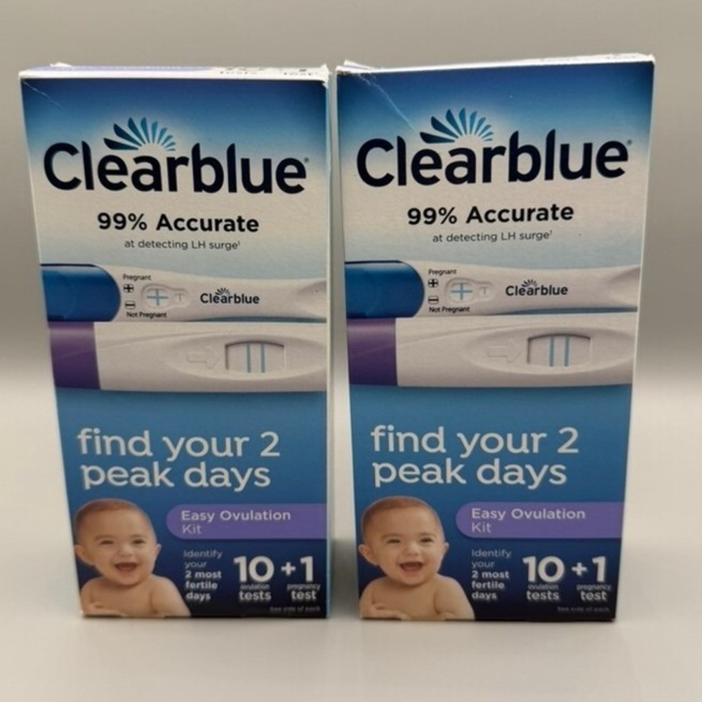 2 Pack Clearblue Easy Ovulation Kit 10 Ovulation Tests + 1 Pregnancy Test Each